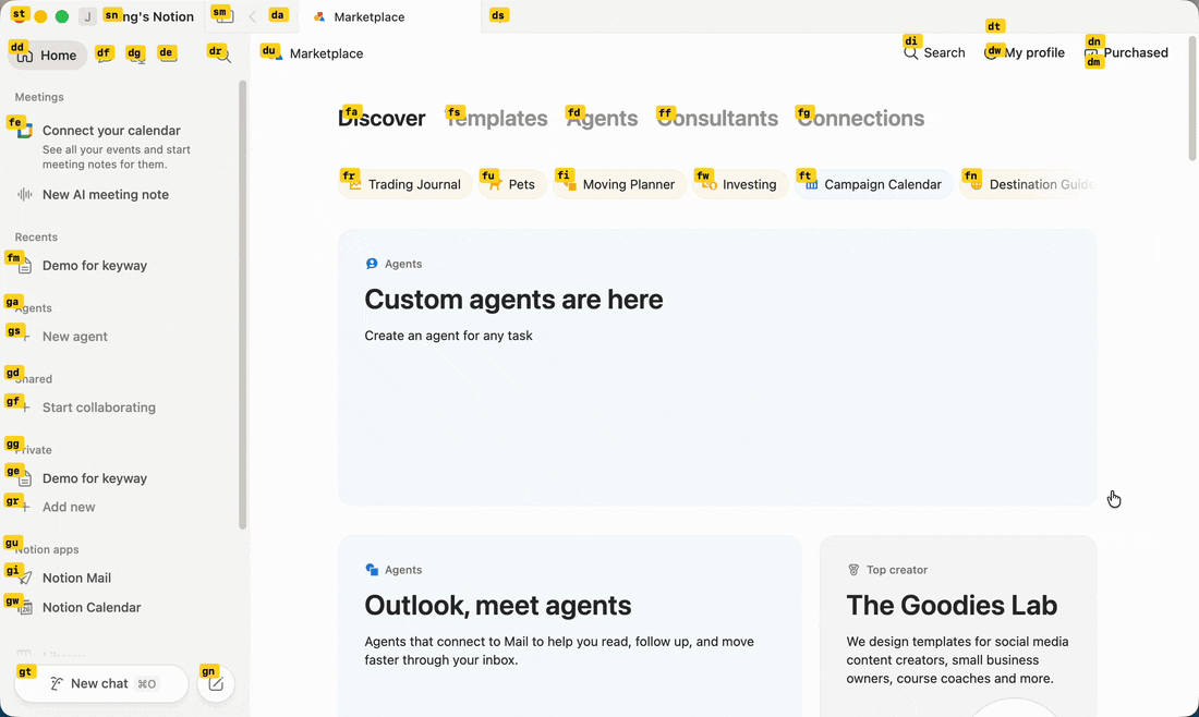 Driving the real cursor from the keyboard